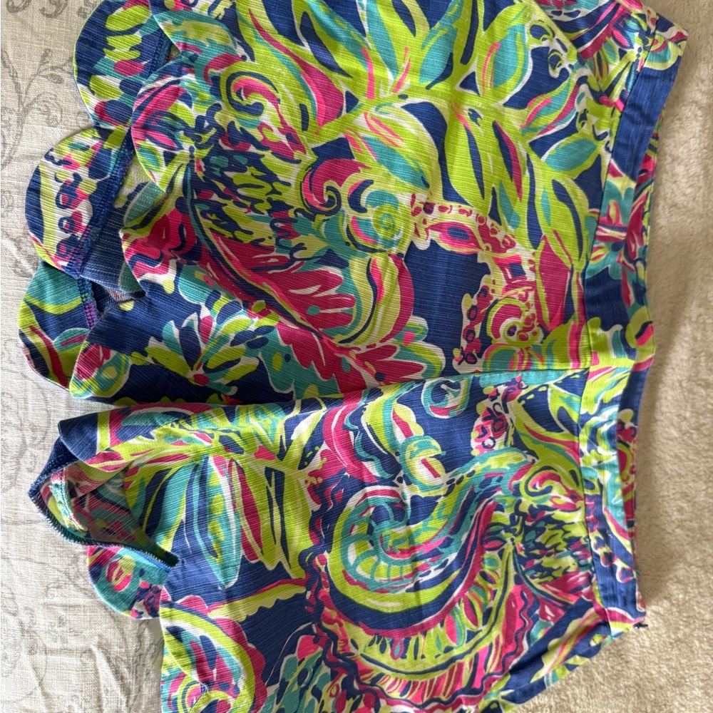 Lilly Pulitzer High Waist Shorts in Blue and Pink